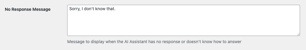 No Response Message